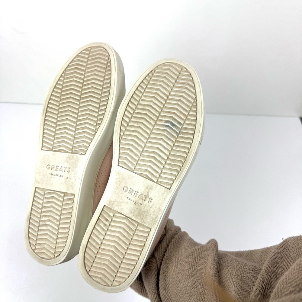 Greats Shoes Italian Greats The Royale Perforated Blush Pink Sneakers Womens 8.5 - Picture 7 of 8
